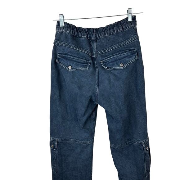 Free People We The Free Black Wash Marx Cargo Baggy Laid Back Pants Jeans - Picture 12 of 13